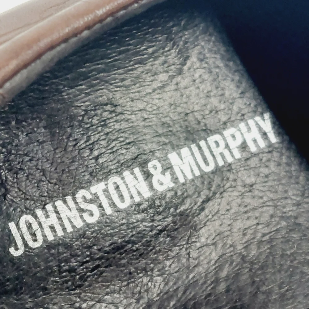 Johnston and Murphy Norvell Venetian Mahogany Leather Square Toe Loafers A581